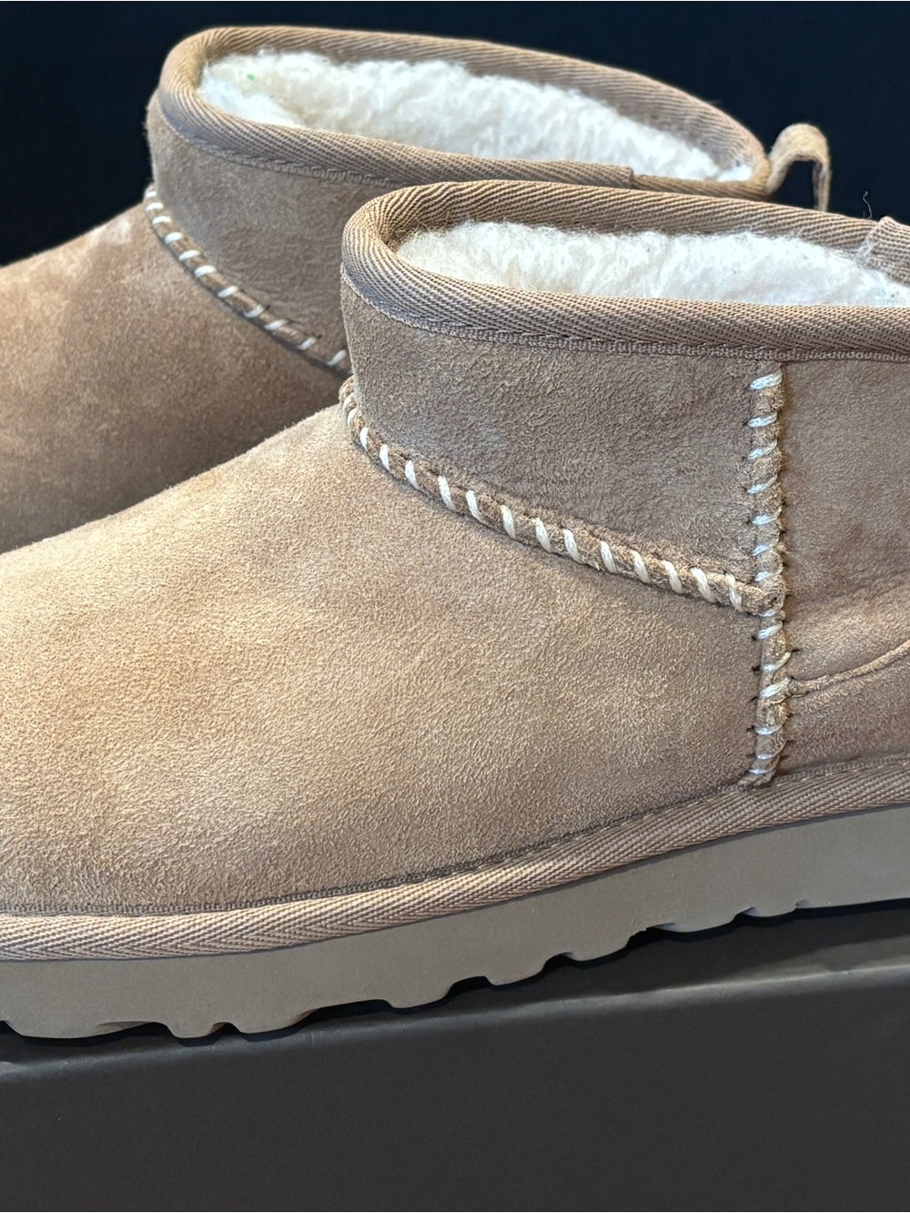 EUC UGG X MADHAPPY ULTRA MINI CHESTNUT SUEDE CLASSIC WOMEN'S BOOTS